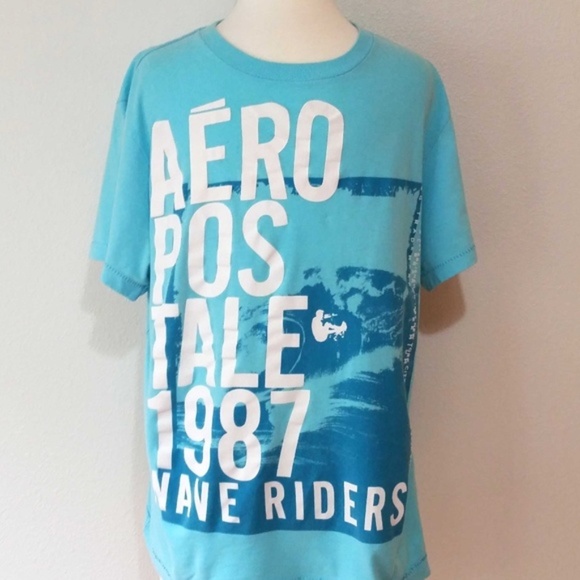 Aeropostale Other - Aeropostale Wave Riders Light Blue Graphic T Shirt